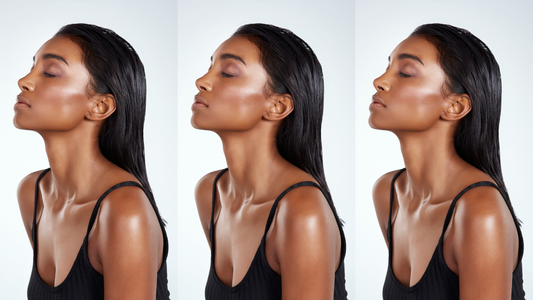 femme brune avec peau lumineuse