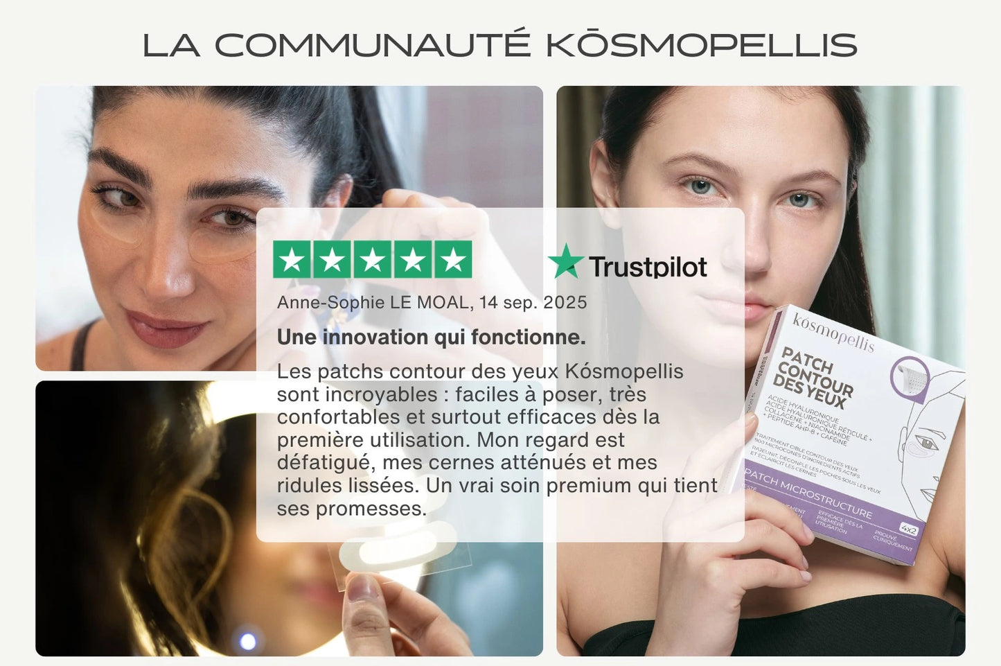 Avis sur le patch contour des yeux kōsmopellis