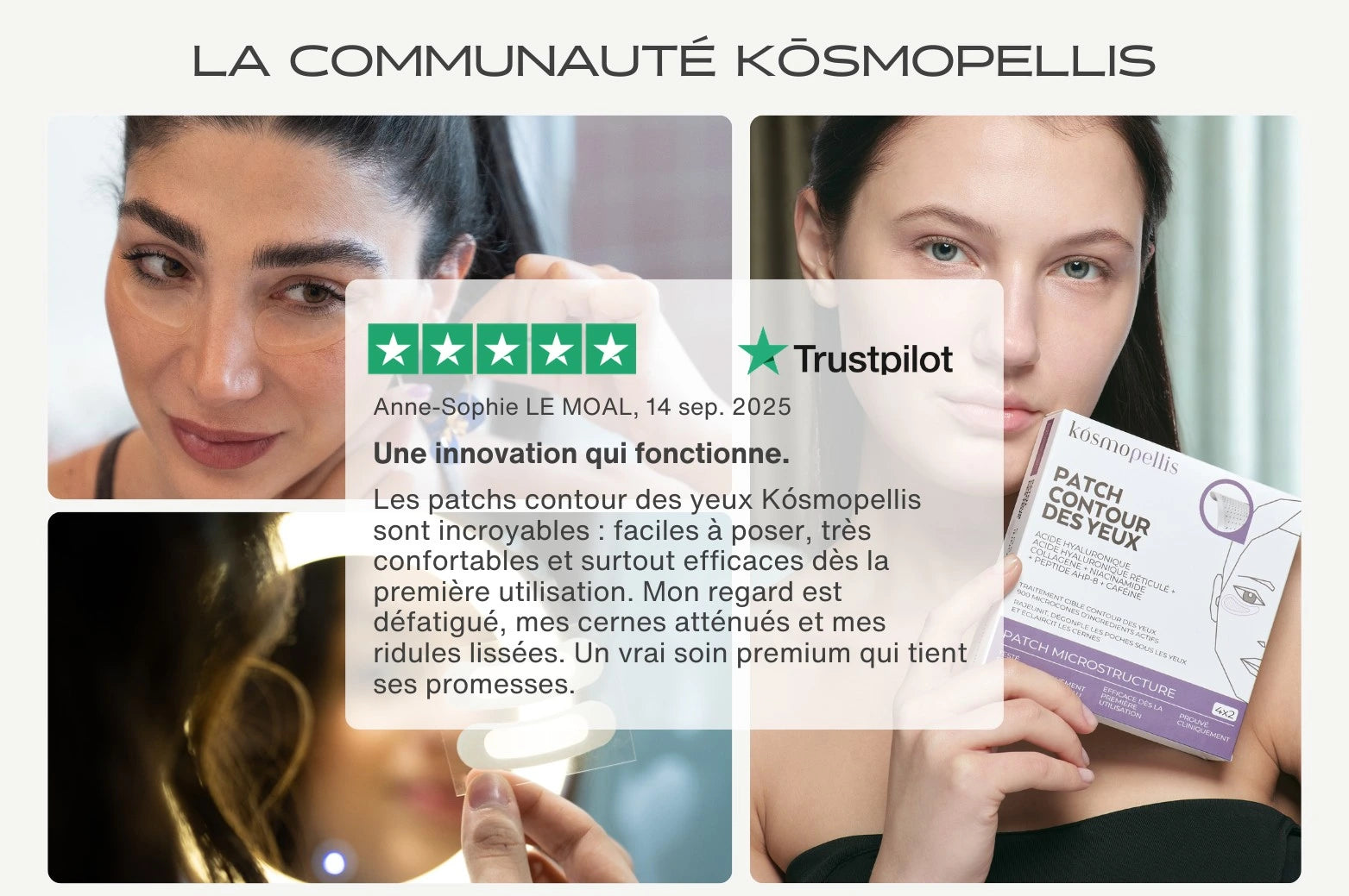 Avis sur le patch contour des yeux kōsmopellis
