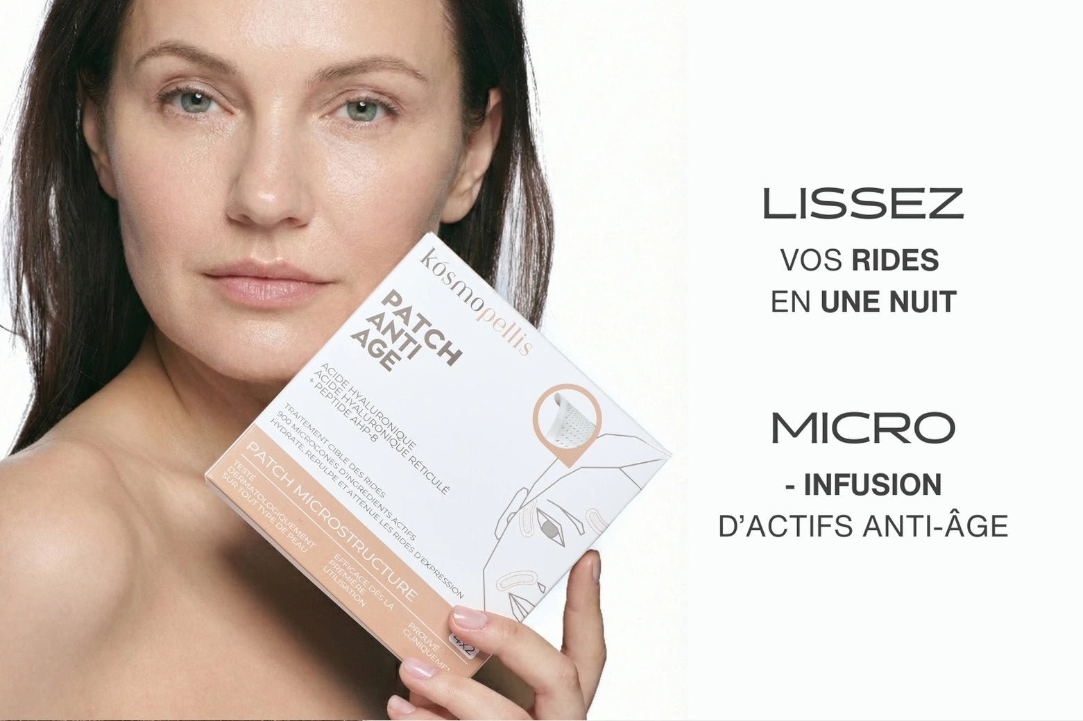 Boite Patch Anti-Âge à micro-aiguilles pour réduire les rides et ridules d'expression du visage