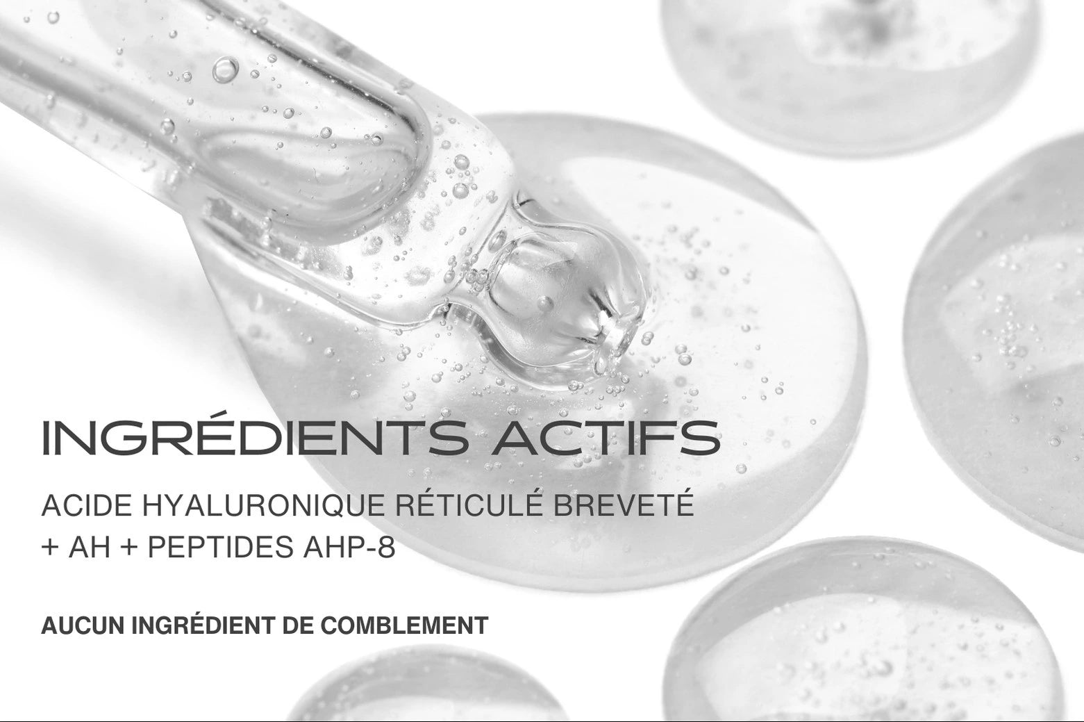 Ingrédients actifs présents dans le patch anti-âge microneedling : acide hyaluronique + peptides ahp-8