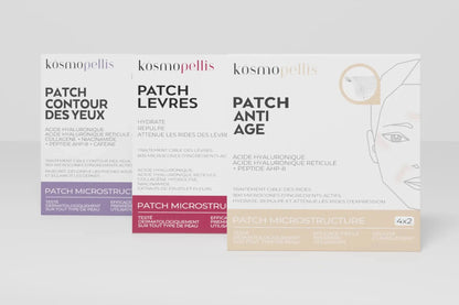 Boite Cure Visage Complet - Patch Anti-âge Microneedling, Patch Contour des Yeux Microneedling, Patch lèvres Microneedling - 3 cures 1 mois