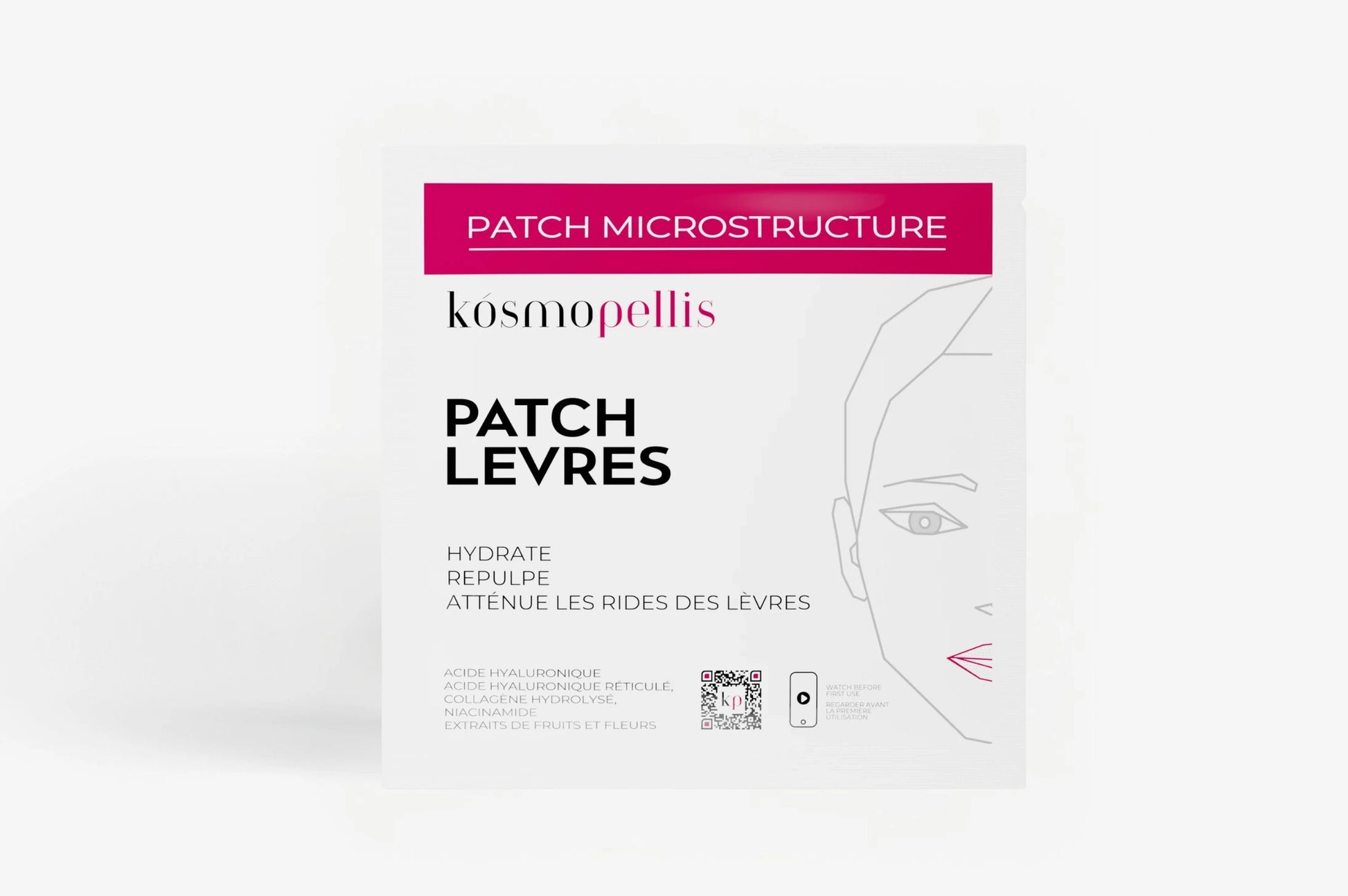Pochette patch lèvres pour hydrater et repulper les lèvres en profondeur